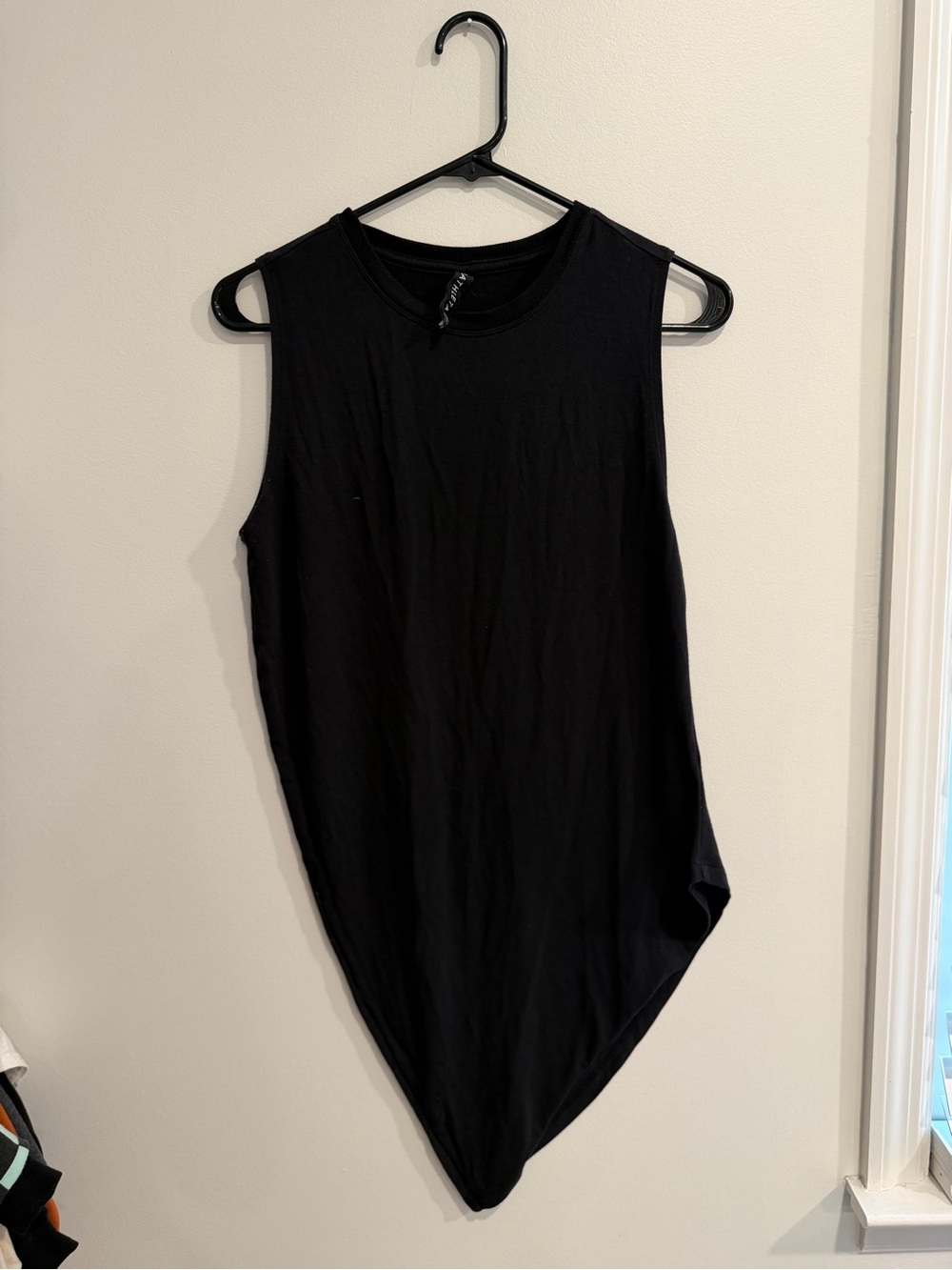 Athlete Black Asymmetric Hem Tank Top